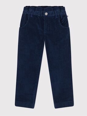 Petit Bateau Navy Velour Elastic Waist Corduroy VELVOUR Navy Blue Pants Youth 8